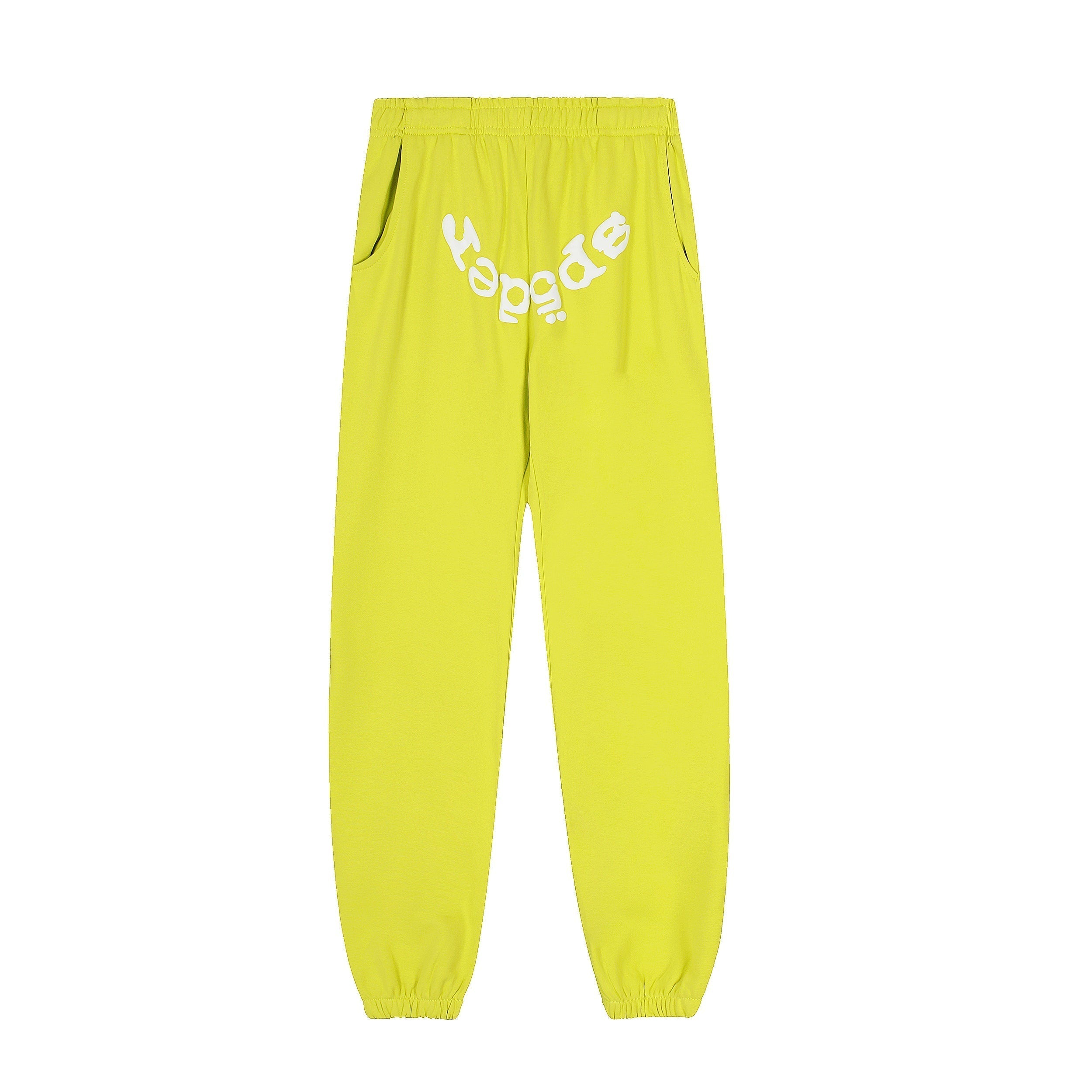 Sp5der Lime Gradient Spider Web Hoodie Sweatpants Set