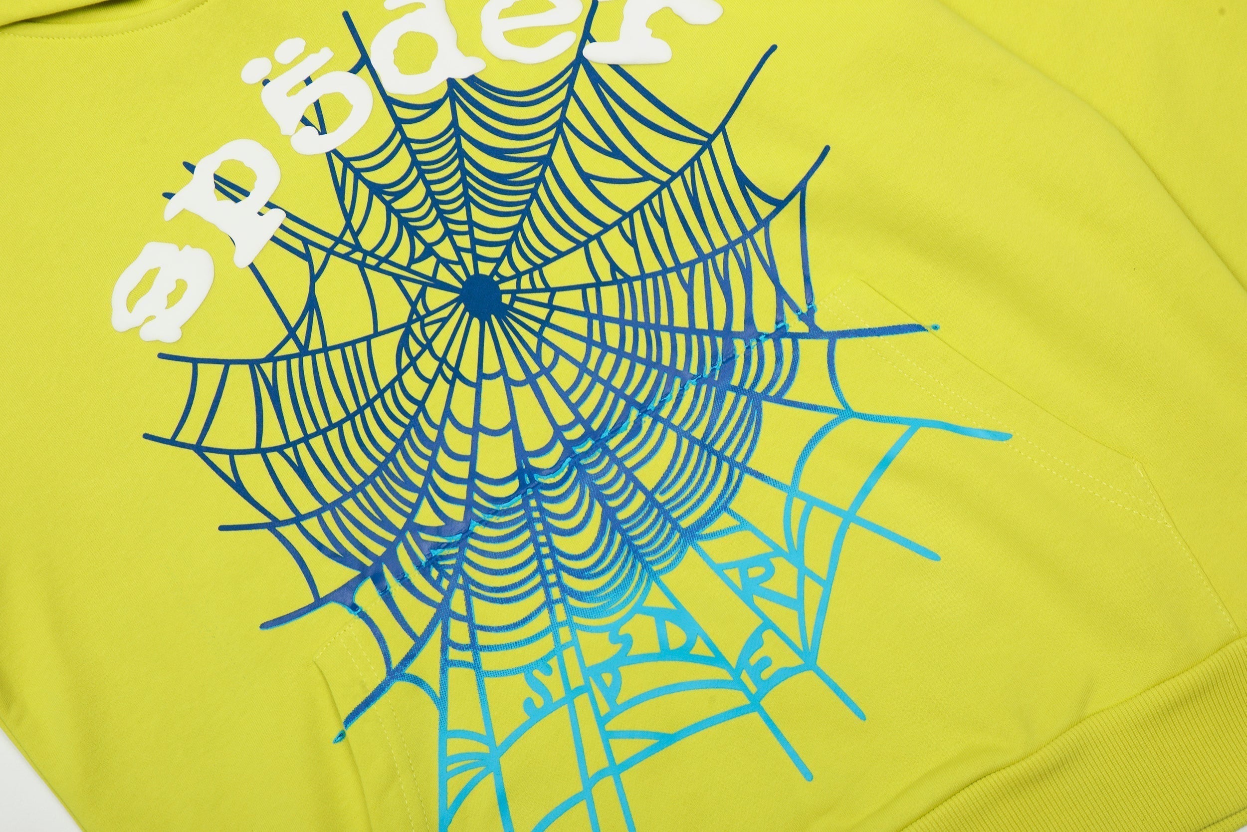 Sp5der Lime Gradient Spider Web Hoodie Sweatpants Set