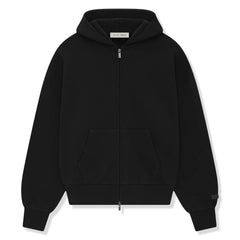 Fear Of God Essentials Classic Fleece Jet Black Zip-Up Hoodie (SS25)